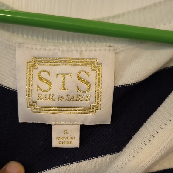 Sail to Sable | Navy and White Striped Blouse - Picture 2 of 3